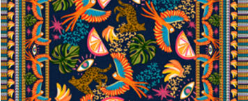 Tecido Estampado de Fio Flamê