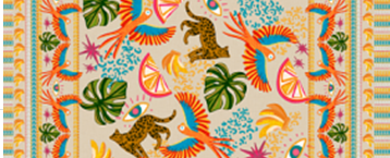 Tecido Estampado de Fio Flamê